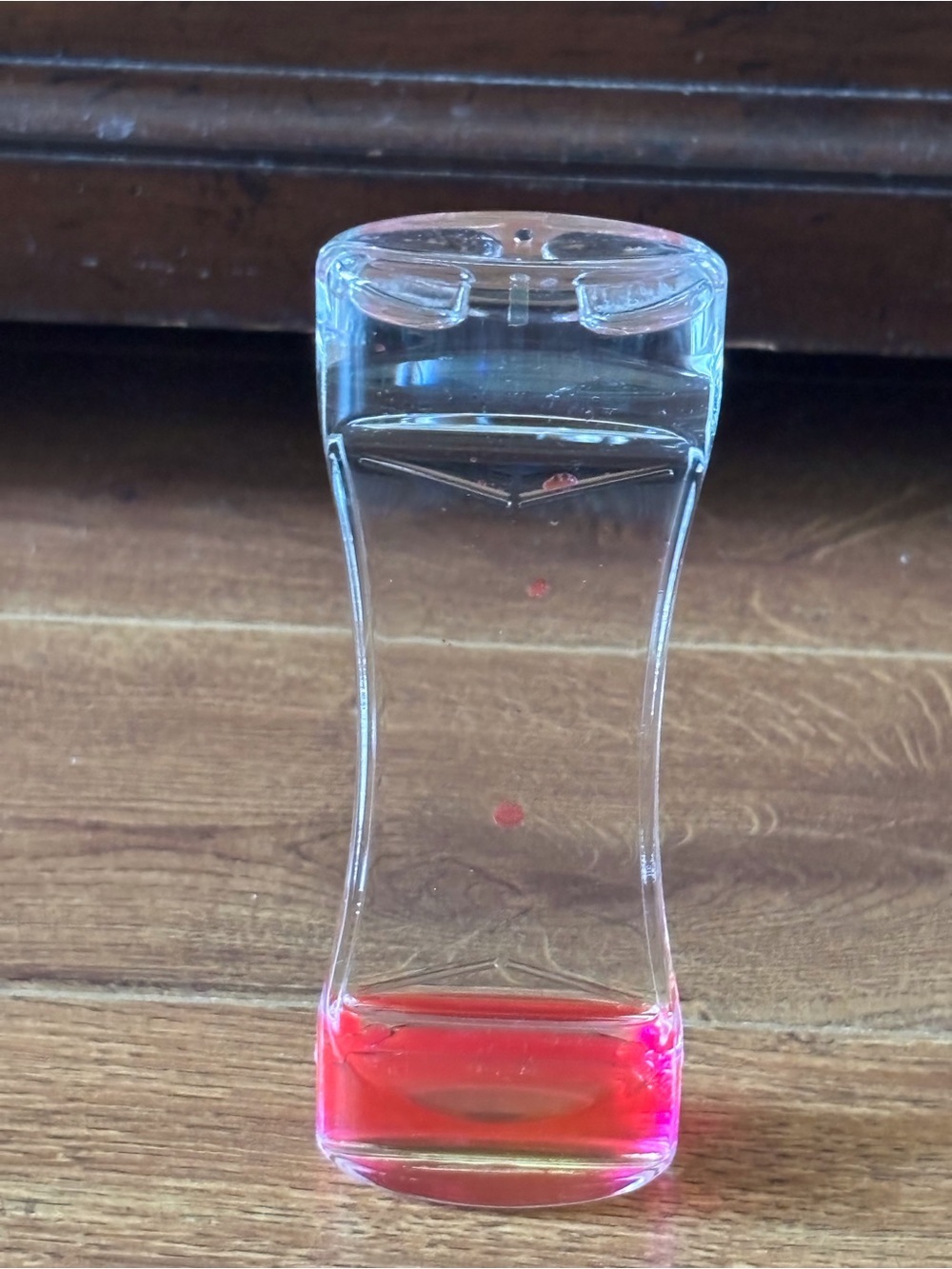 Clear Hourglass Liquid Motion Timer with Pink-Red Liquid